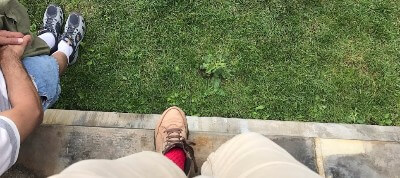 Standing on fence of Parliament
